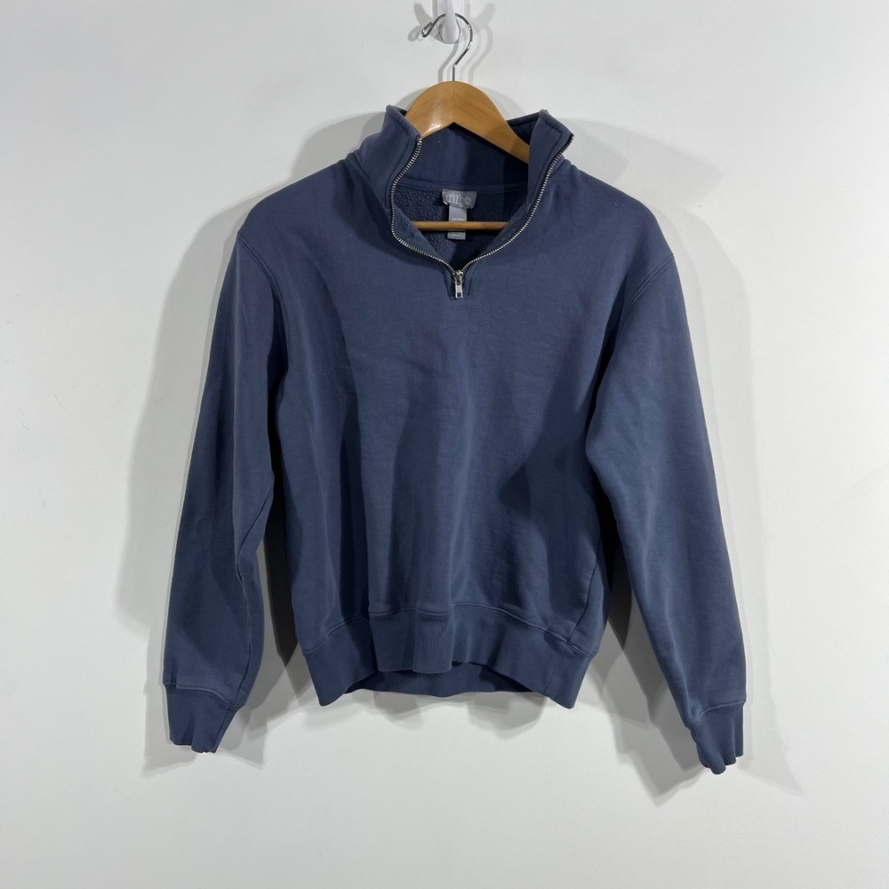 Tillys Granola Fisherman Preppy 1/4 Zip Fleece Pullover Sweatshirt Size Small